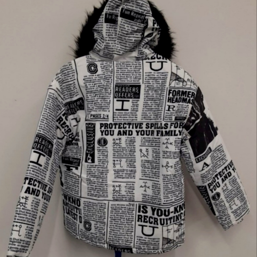 🎄🎁🎄 NWT HARRY POTTER DAILY PROPHET Spells Fur Hooded COAT